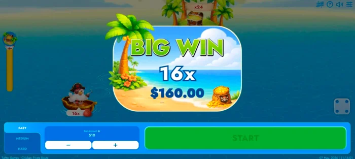Chicken Pirate Route grote winst