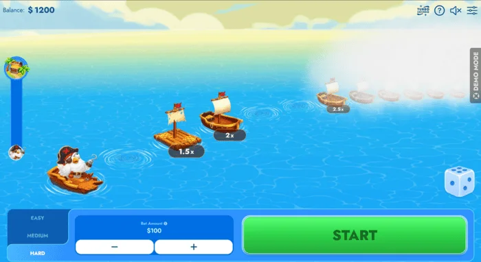 Chicken Pirate Route speelscherm